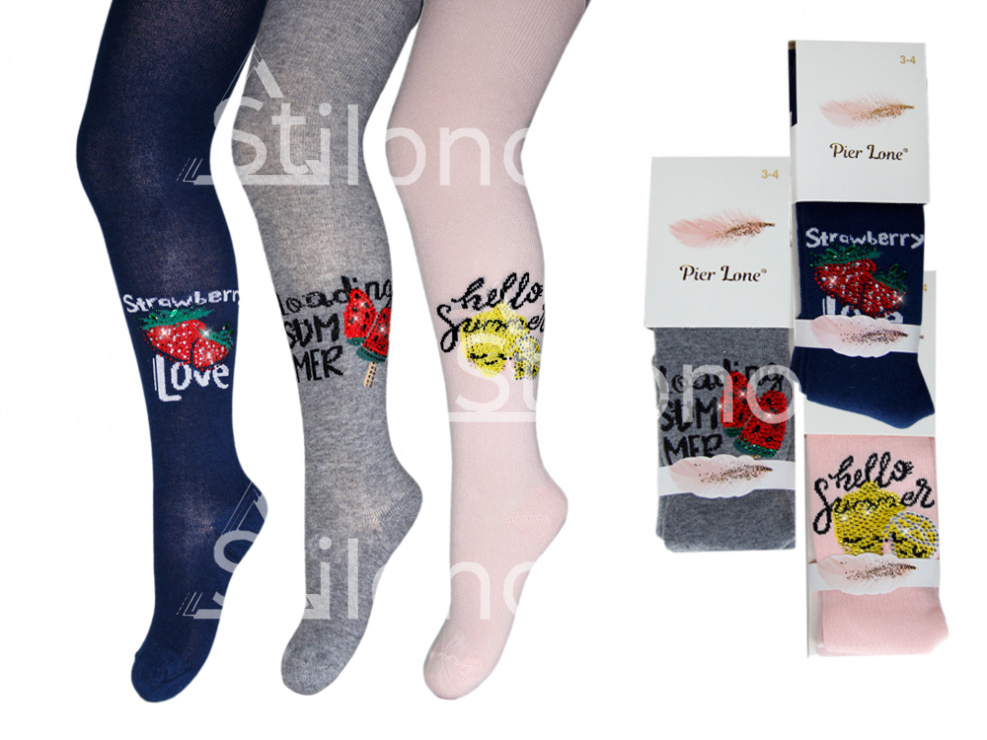 Колготки для девочки со стразами  PIER LONE 305 PL